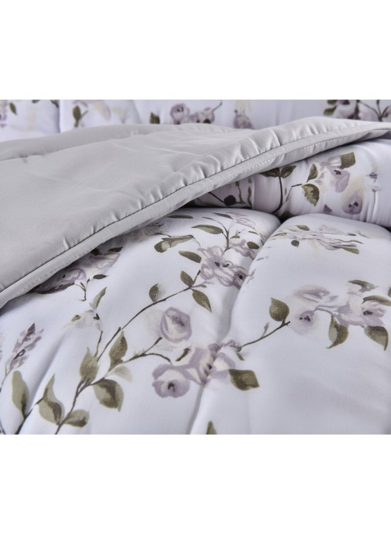 ماركه  طقم مفرش سرير نفر ونص 4 قطع وجهين (مشجر / سادة) – لحاف منفوخ مايكروفايبر 170×230 سم مع شرشف مطاطي، خامة فاخرة وتصميم أنيق يمنح غرفتك لمسة فخامة وراحة - Image 2